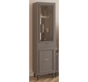 Шкаф 1-дверный правый (сер.-зол.) гостиная "Виктория"