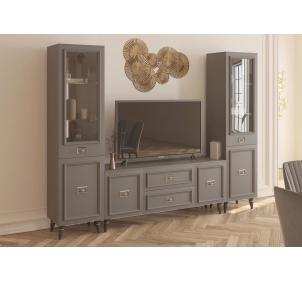 Комплект 1+тв+1 (сер.-сереб.) гостиная "Виктория"