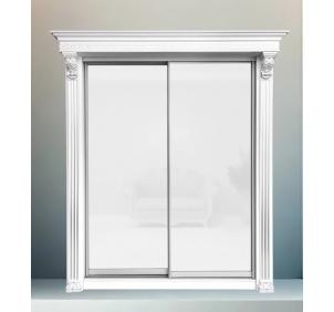 Шкаф-купе Классик 2-х дверный Лакобель глухой 2030мм Белый