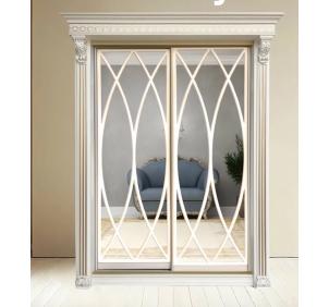 Шкаф-купе Классик 2-х дверный Овал 2 зеркала 1730мм Слоновая кость