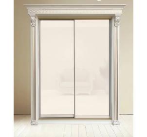 Шкаф-купе Классик 2-х дверный Лакобель глухой 2030мм Слоновая кость