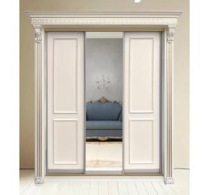 Шкаф-купе Классик 3-х дверный 2 рамки 1 зеркало 2830 мм Слоновая кость