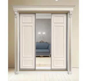 Шкаф-купе Классик 3-х дверный 3 рамки 1 зеркало 2830 мм Слоновая кость