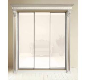 Шкаф-купе Классик 3-х дверный Лакобель глухой 2830 мм Слоновая кость