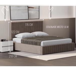 Беллуччи Кровать велюр каркас 160х200 СБЛ-07 Коричневый