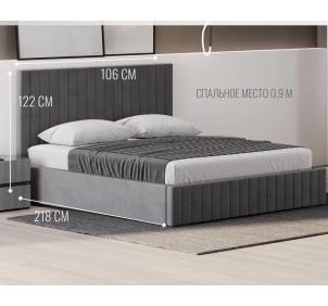 Беллуччи Кровать велюр каркас 90х200 СБЛ-05 Графит