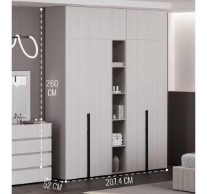 Беллуччи Шкаф 5-ти дв с антресолью СБЛ-03 и СБЛ-04 Кашемир