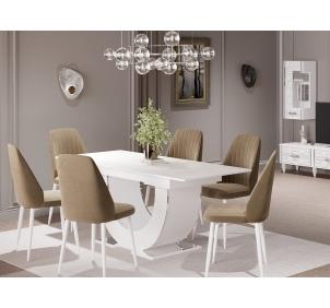 Гостиная Мария ГМР-09 Стол раскладной Белый с серебром