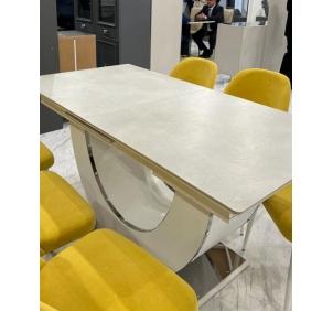 Гостиная Мария ГМР-09 Стол раскладной Белый с золотом