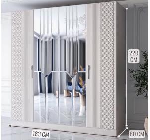 Севиль СВЛ-01 Шкаф 4-х дв Кашемир с серебром