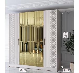 Севиль СВЛ-01 Шкаф 4-х дв Кашемир с золотом