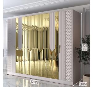 Севиль СВЛ-02 Шкаф 6-ти дв Кашемир с золотом
