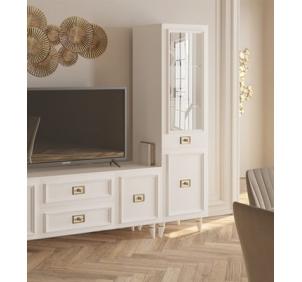 Виктория ГВК-02 Шкаф 1-дверный правый Белый серебро