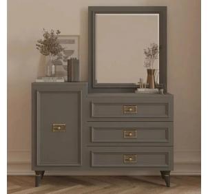 Виктория СВК-13 Стол туалетный (комод) Графит с серебром