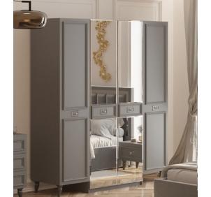 Виктория СВК-03 Шкаф 4-дверный Графит с серебром