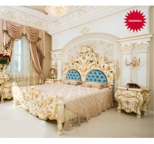 СБ-02 Кровать 180x200 Барокко Люкс слоновая кость (каркас)