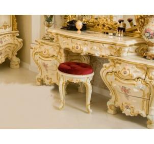 СБ-06 Пуф Барокко Люкс слоновая кость Золото