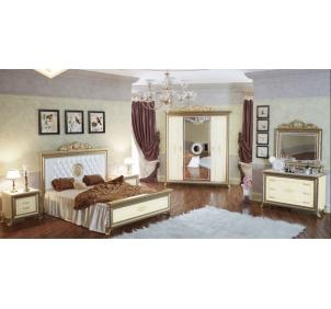 Версаль спальня 4-х дв, мягкое изголовье (слоновая кость)
