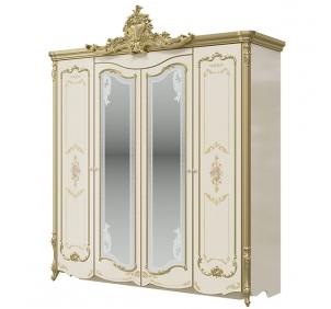СШ 01 Шейх шкаф 4-х дверный Слоновая кость/Золото