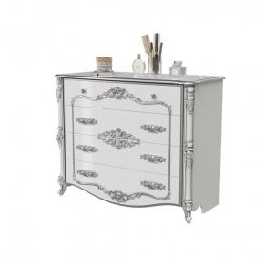 СДВ-02 Дольче Вита Комод Белый глянец/серебро