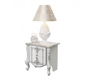 СДВ-04 Дольче Вита Тумба прикроватная Белый глянец/серебро