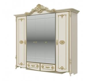 СДВ-01 Дольче Вита Шкаф 5-ти дв Слоновая кость/золото