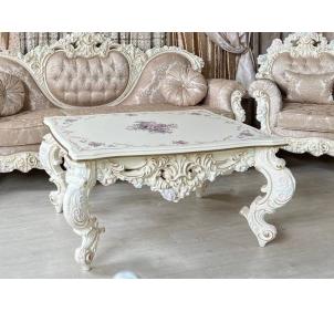 ГБ-07 Стол журнальный БАРОККО ЛЮКС Слоновая кость