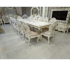 ГБ-09 Стол обеденный БАРОККО ЛЮКС Слоновая кость