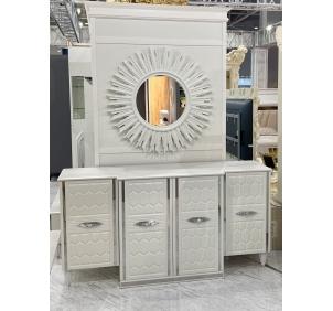 Гостиная Мария ГМР-07 Комод Белый с серебром