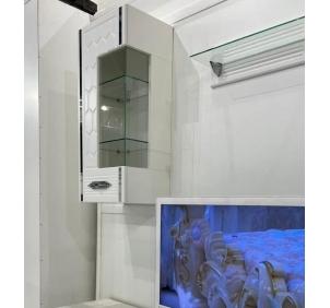 Гостиная Мария ГМР-05 Шкаф навесной Белый с серебром