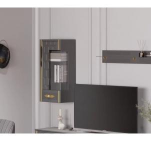 Гостиная Мария ГМР-05 Шкаф навесной Графит с серебром