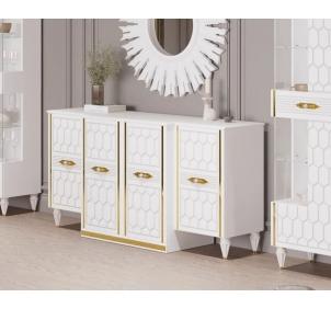 Гостиная Мария ГМР-07 Комод Белый с золотом