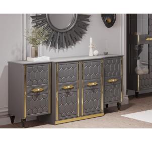 Гостиная Мария ГМР-07 Комод Графит с золотом