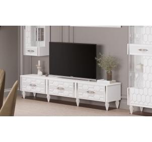 Гостиная Мария ГМР-04 Тумба для ТВ Белый с золотом