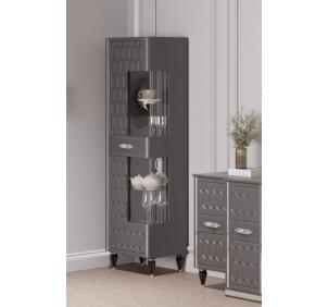 Гостиная Мария ГМР-01 Шкаф-витрина 1-но дверный Графит с серебром