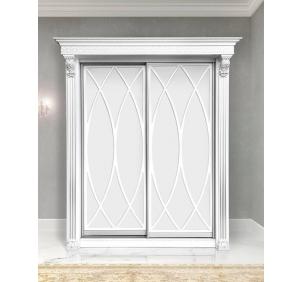 Шкаф-купе Классик 2-х дверный Овал без зеркала 1430мм Белый