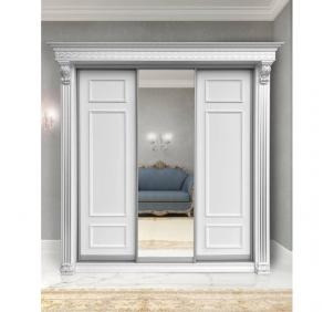 Шкаф-купе Классик 3-х дверный 3 рамки 1 зеркало 2380 мм Белый