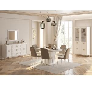 Мебель Виктория Белая с золотом