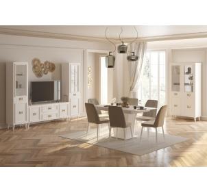 Гостиная Виктория Белая с золотом