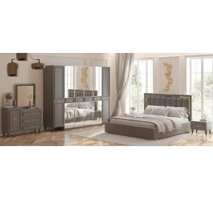 Спальня Виктория Серый Графит с золотом