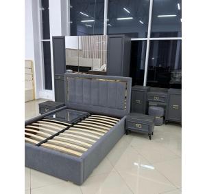 Виктория СВК-07 Кровать сп/м 1,6м каркас Графит с золотом