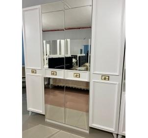 Виктория СВК-03 Шкаф 4-дверный Белый с золотом