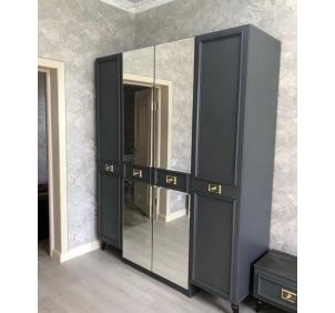Виктория СВК-03 Шкаф 4-дверный Графит с золотом