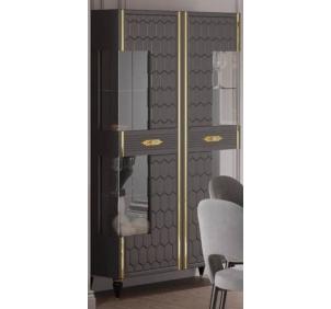 Шкаф 2-дверный (сер.-зол.), гостиная "Мария"