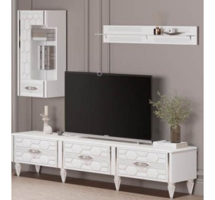 Тумба ТВ (бел.-зол.), гостиная "Мария"