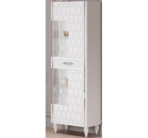 Шкаф 1-дверный (бел.-сереб.), гостиная "Мария"