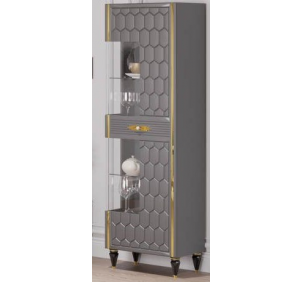 Шкаф 1-дверный (сер.-зол.), гостиная "Мария"