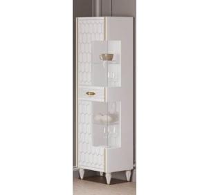 Шкаф 1-дверный Гостиная "Мария" Белый/золотой