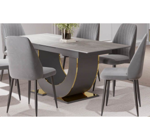 Стул мяг. металл.опоры (сер.-зол.) закрытый, гостиная "Мария"