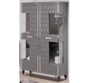 Шкаф 2-дверный (сер.-сереб.), гостиная "Мария"